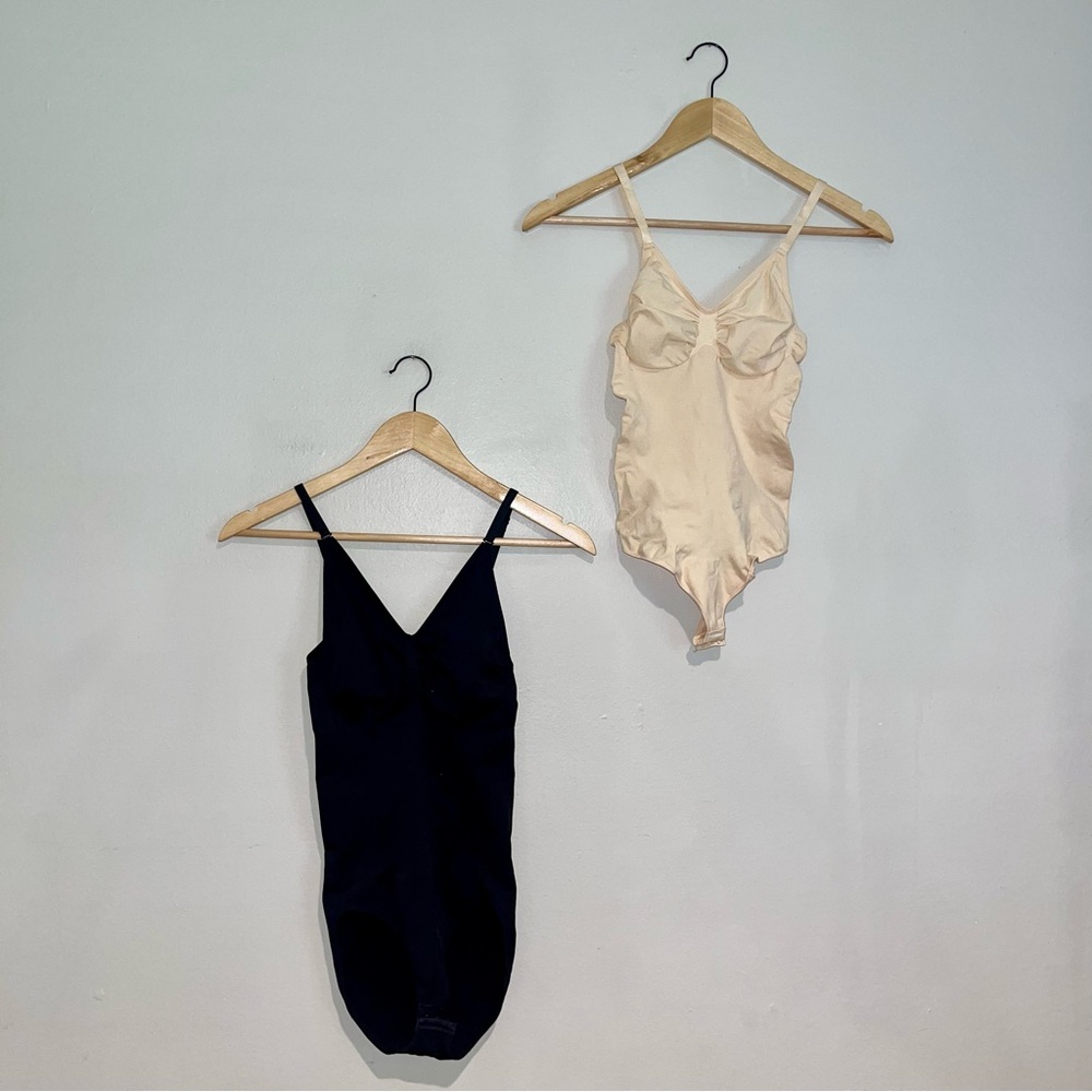 Black and Cream Bodysuit Shapewear Set Sz XXS/XS & Sz XS/S